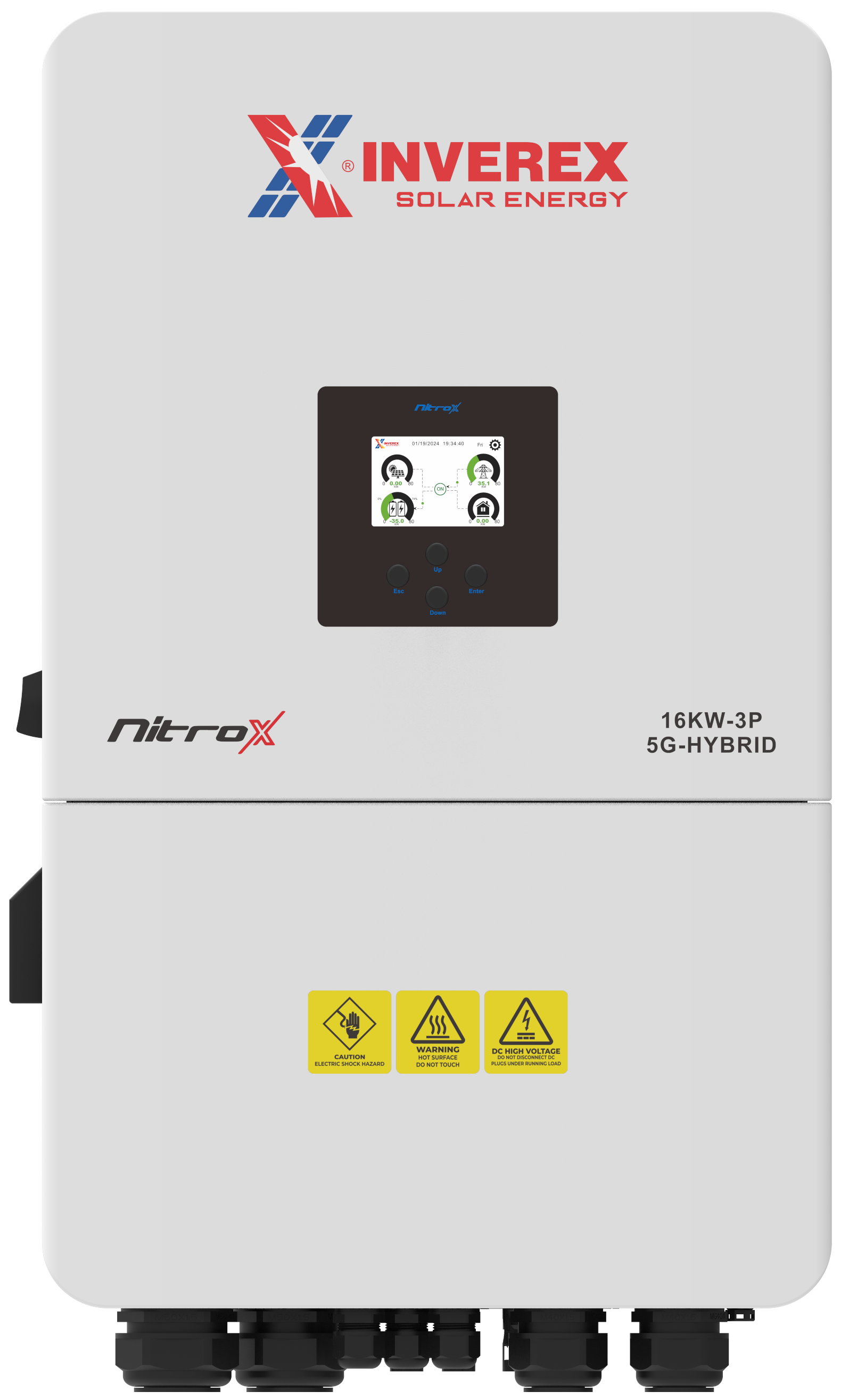 Inverex Nitrox 16kW 3P 5G Hybrid Solar Inverter Three Phase 300A Charge Current Industrial Grade